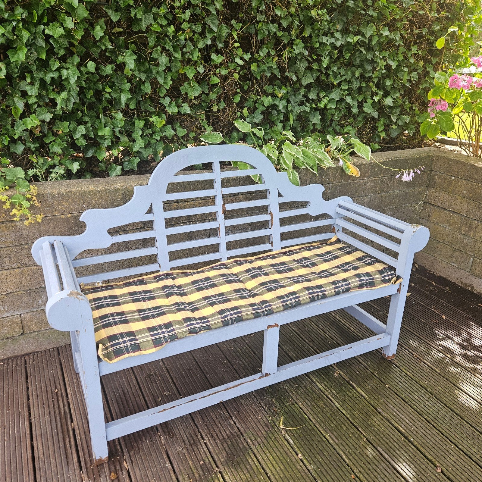 Massief Teakhout tuinbank., Tuin en Terras, Tuinbanken, Ophalen, Gebruikt, Hout