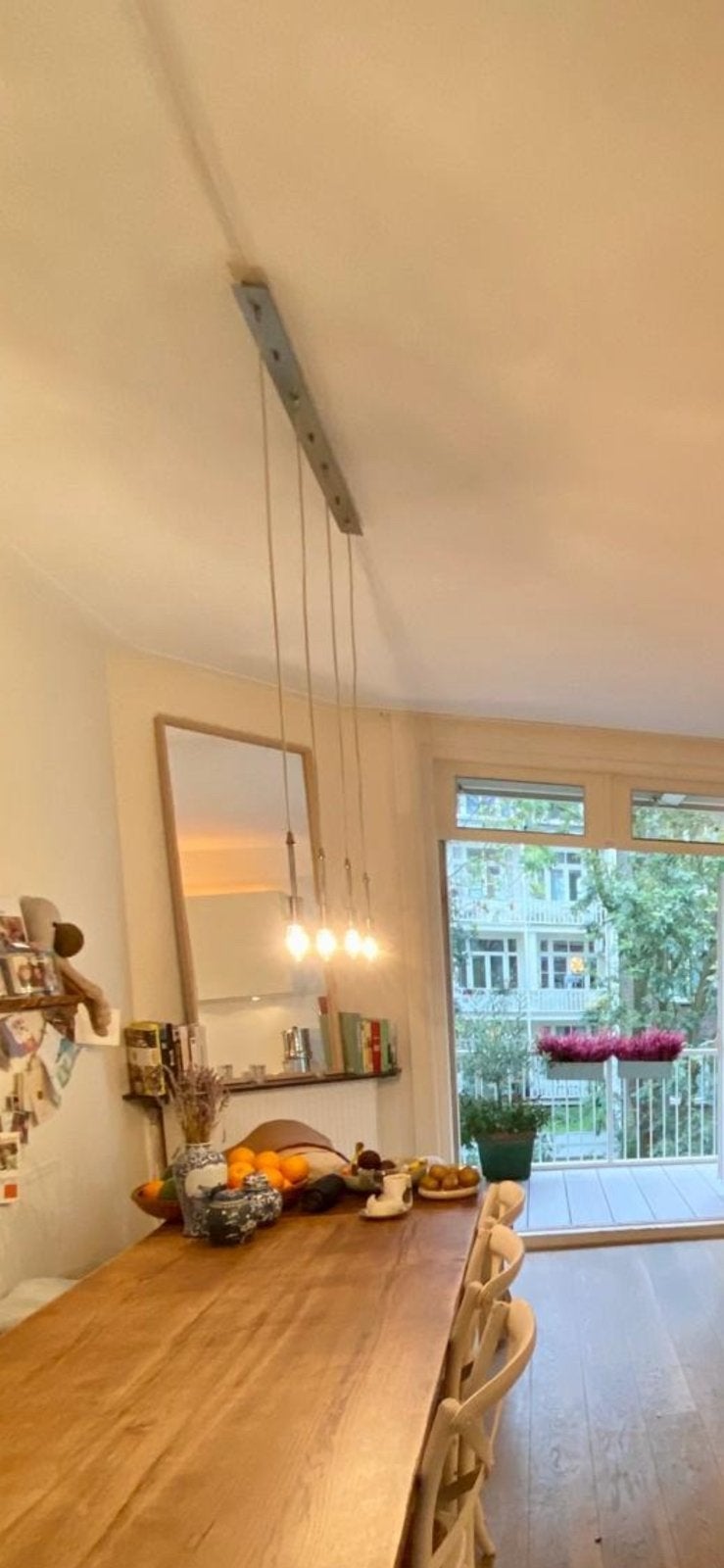 Design hanglamp met 4 pendels – industrieel/minimalistisch, Ophalen, Zo goed als nieuw, Metaal
