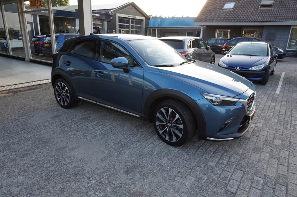 Mazda CX-3 2.0 SkyActiv-G 120 TS ,106dkm Incl 12 mnd bovag g, Auto's, 4 cilinders, Blauw, Leder en Stof, 122 pk