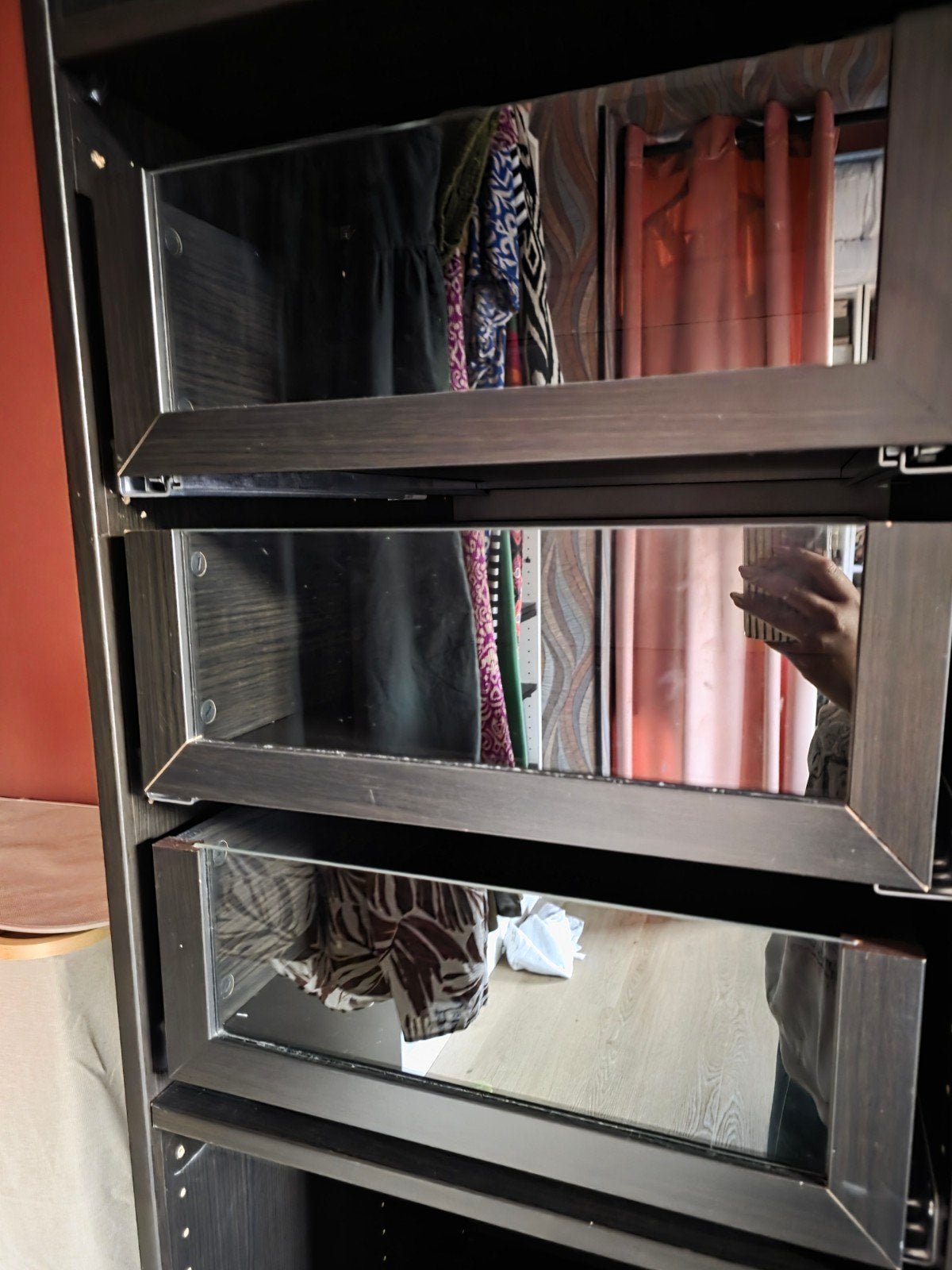 3x Ikea Komplement lades met glazen front bruinzwart 50cm, Ophalen, 50 tot 75 cm, 50 tot 100 cm, Minder dan 100 cm