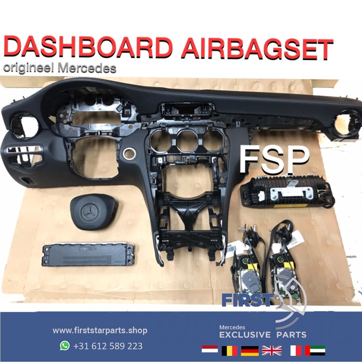 W205 C205 C43 AMG dashboard airbag set Mercedes C Klasse 201, Gebruikt, -, Ophalen of Verzenden, -
