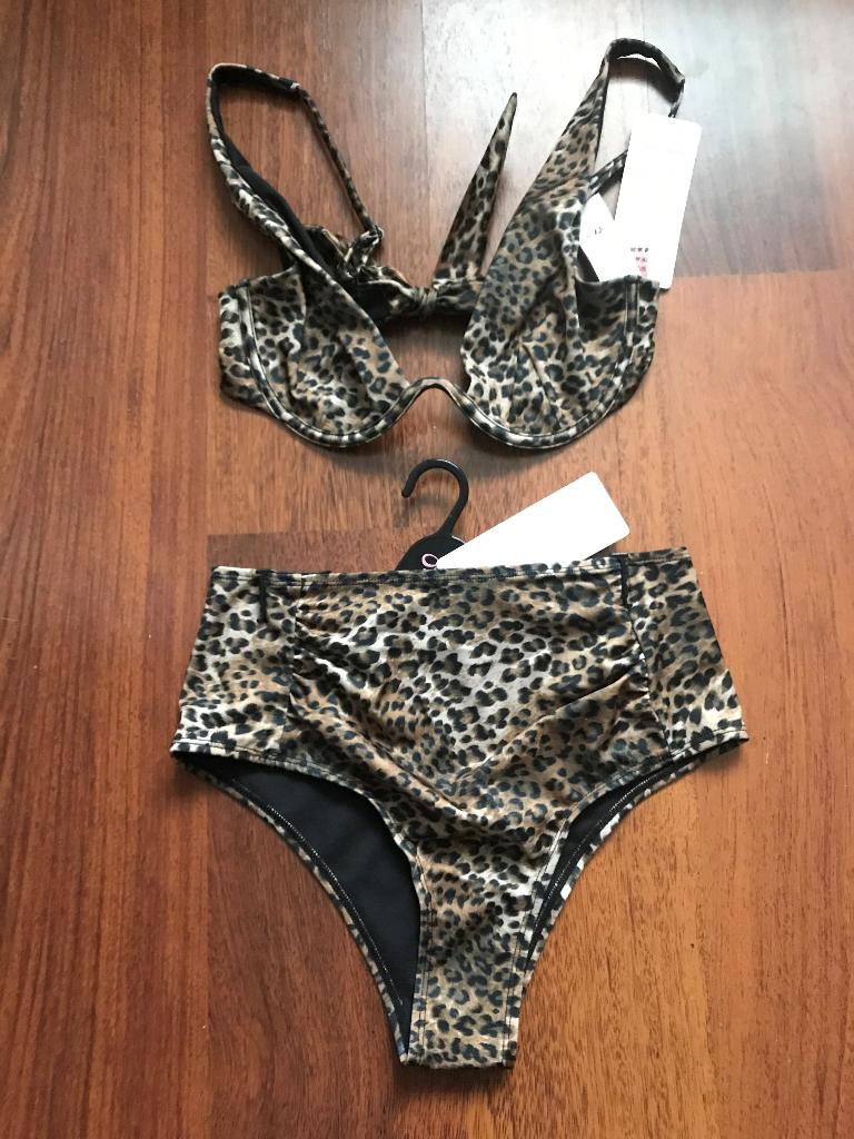 Nieuw - leopard tijgerprint bikini Hunkemoller - 75C + S, Kleding | Dames, Badmode en Zwemkleding, Bruin, Nieuw, Ophalen of Verzenden