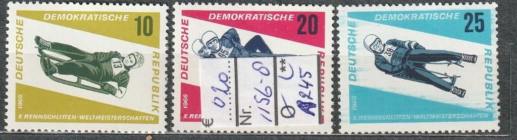 DDR WK Rennrodeln '66 Michel 1156-8 Nr.A245p, Verzenden, DDR, Postfris