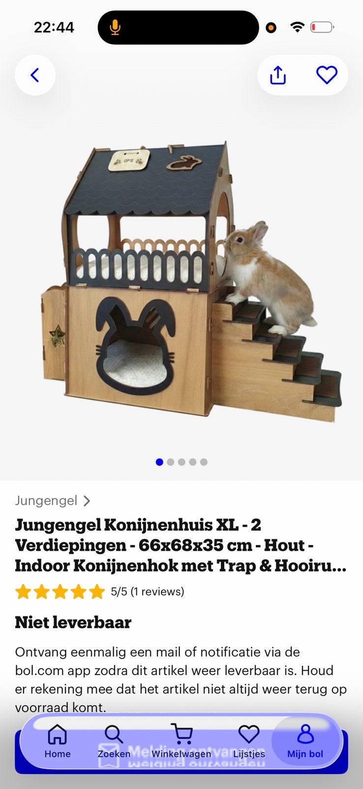 Konijnenhok, Dieren en Toebehoren, Knaagdieren en Konijnen | Hokken en Kooien, Ophalen, Nieuw, 90 cm of meer, Konijn