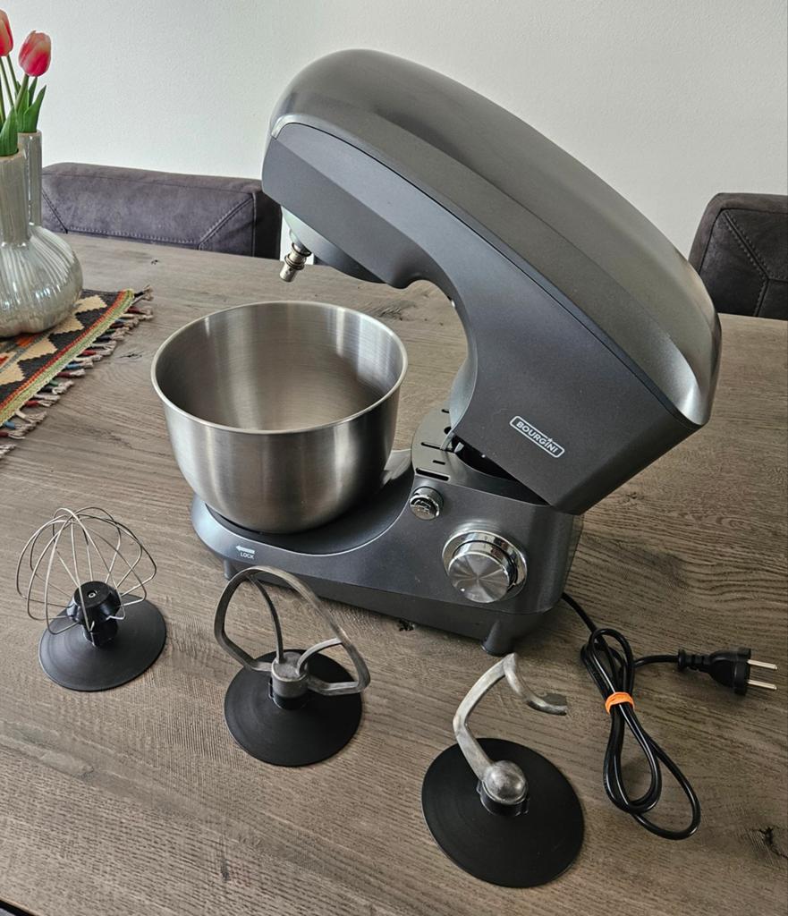 Bourgini keukenmachine - Slechts 1x gebruikt, Witgoed en Apparatuur, Keukenmixers, 4 liter of meer, Nieuw, 3 snelheden of meer