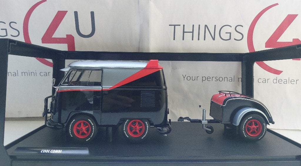 Solido 1:18 Volkswagen T1 Kool Kombi + aanhanger A-Team, Ophalen of Verzenden, Nieuw, Auto, Solido