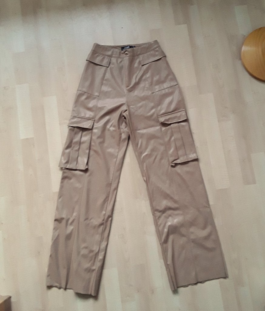 Beige broek van PMU leer van Missguided mt 38, Maat 38/40 (M), Verzenden, Beige, Missguided