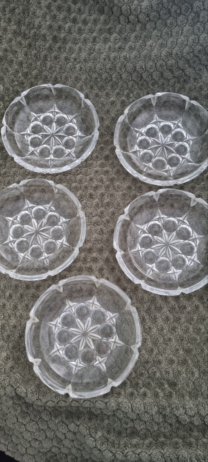 vintage glazen schaaltjes van geslepen glas, Ophalen, Glas