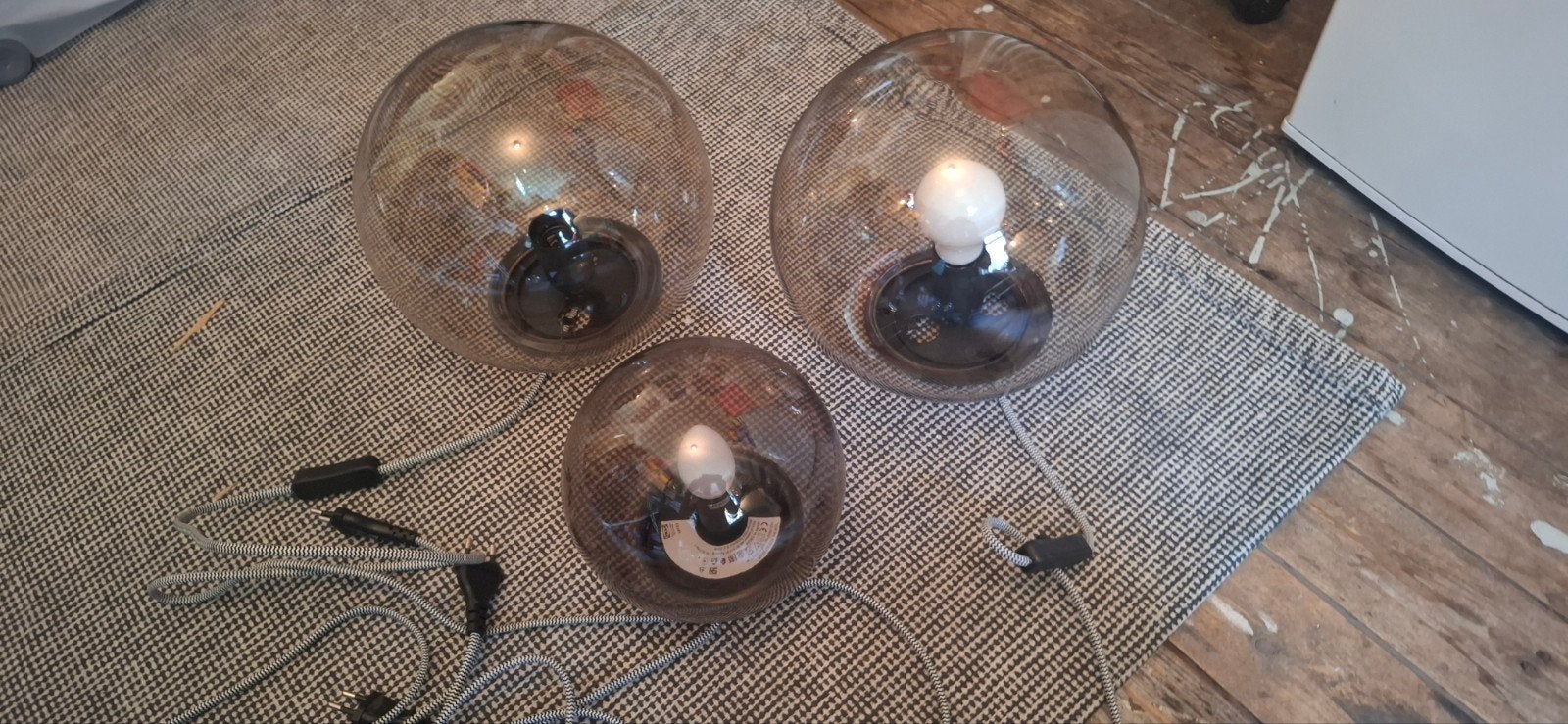 2x Ikea Fado bollamp, Ophalen, Gebruikt, Glas, IKEA