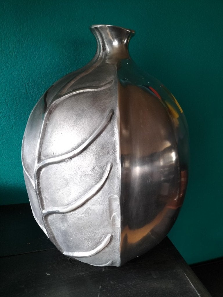 Vaas, aluminium 45 cm, Huis en Inrichting, Woonaccessoires | Vazen, Ophalen, Gebruikt, Met patroon/structuur, 45 cm