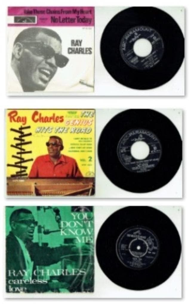 Ray Charles 3 Singles, Ophalen of Verzenden, Gebruikt