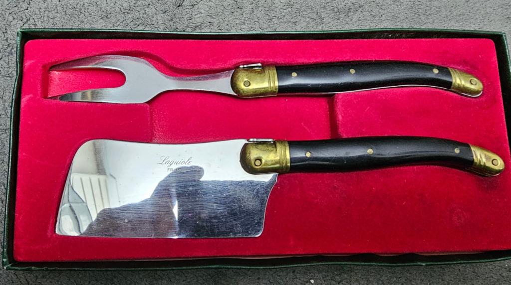 Laguiole Kaasset - Kaasbijl en Kaasvork in Geschenkdoos, Ophalen of Verzenden