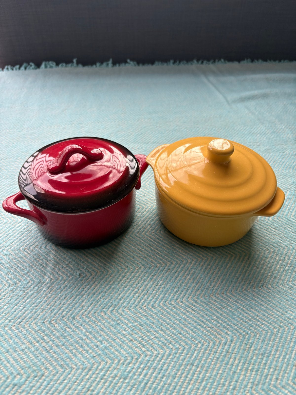 Set van 2 mini ovenschaaltjes met deksel, Met deksel, Overige typen, Ophalen of Verzenden, Zo goed als nieuw