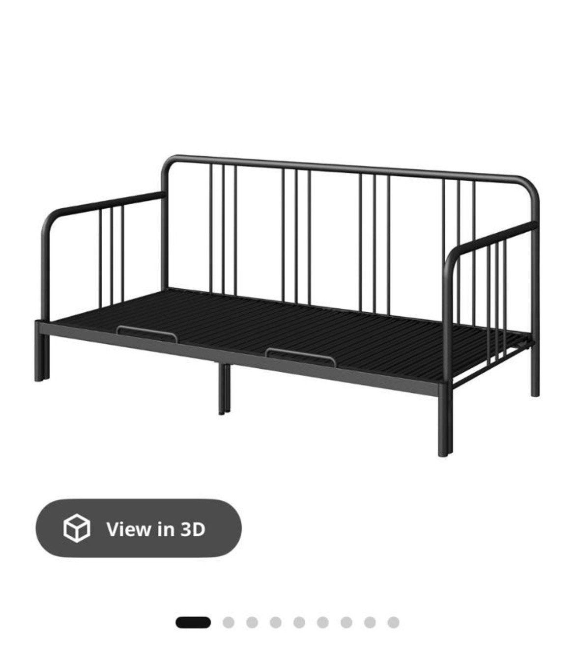 FYRESDAL Day-bed frame, Ophalen, Verstelbaar, Zwart, Tweepersoons