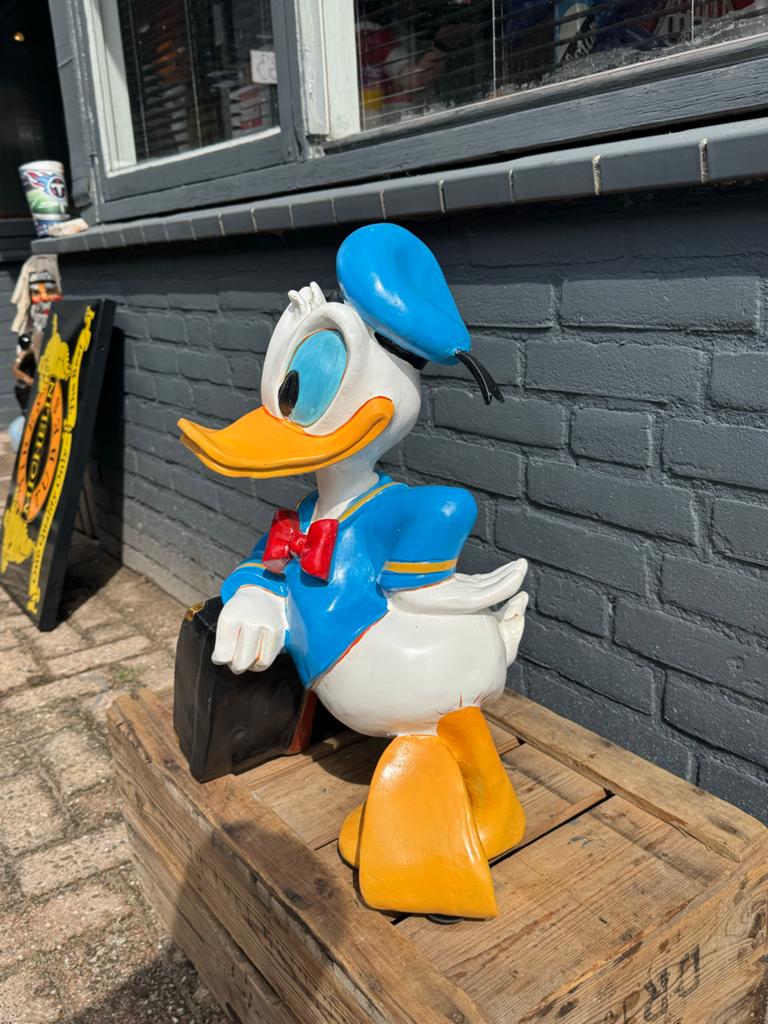 Grote Donald Duck Beeld met Koffer - Disney Figuur, Ophalen, Gebruikt, Beeldje of Figuurtje, .