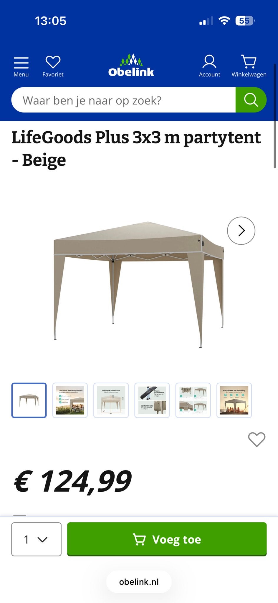 Partytent nieuw in doos 3x3m - Beige, Tuin en Terras, Partytenten, Nieuw, Partytent, 2 meter of meer, Minder dan 5 meter, Minder dan 4 meter