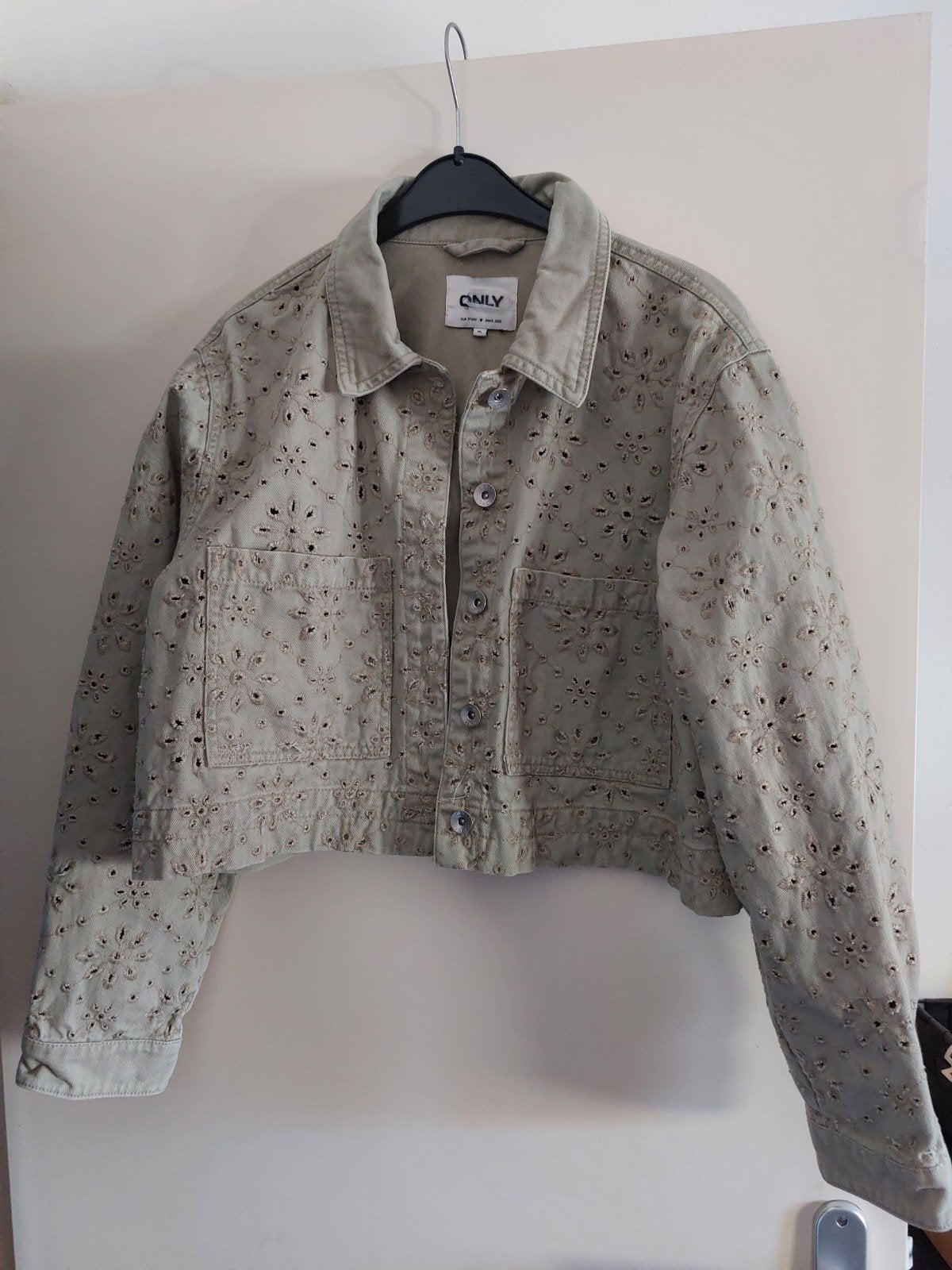 Only spijkerjasje met borduursel - Maat XL, Only, Beige, Maat 46/48 (XL) of groter, Ophalen of Verzenden