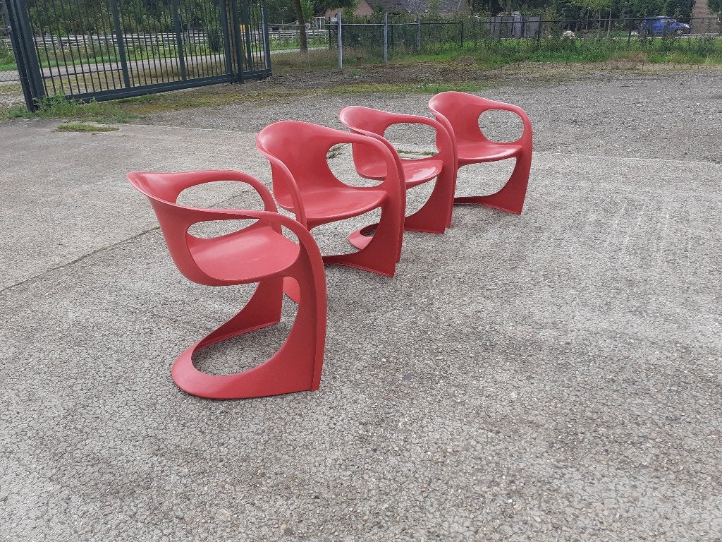 Space age design Casala stoel rood kunststof retro jaren 70, Kunststof, Gebruikt, Jaren 70 space age design vintage retro 1970s seventies