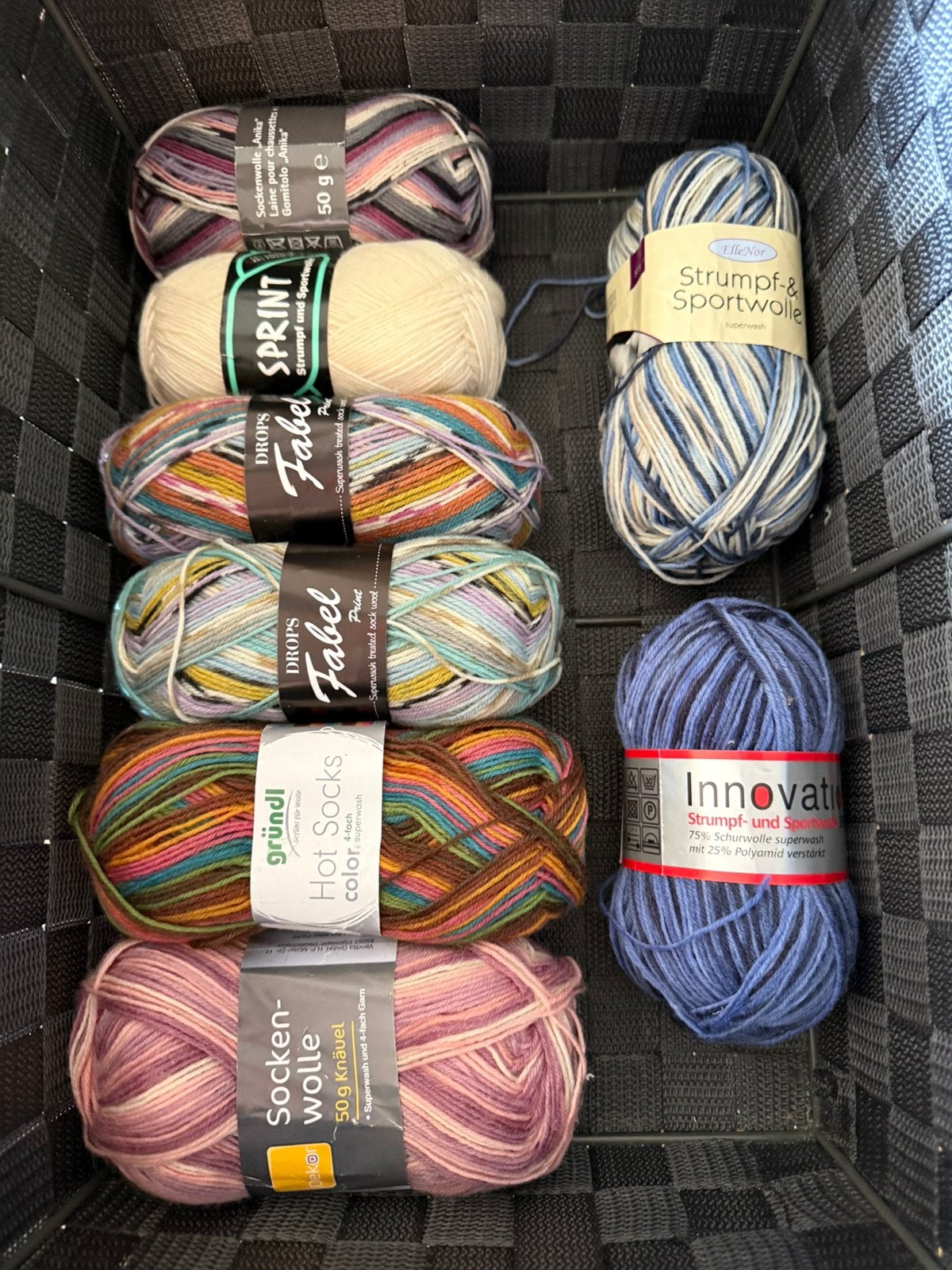 Sokkenwol: 8 bolletjes voor €9,95, Hobby en Vrije tijd, Verzenden, Nieuw, Breien of Haken, Wol of Garen