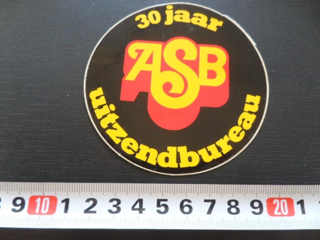 sticker 30 jaar ASB uitzendbureau, Verzamelen, Stickers, Ophalen, Zo goed als nieuw