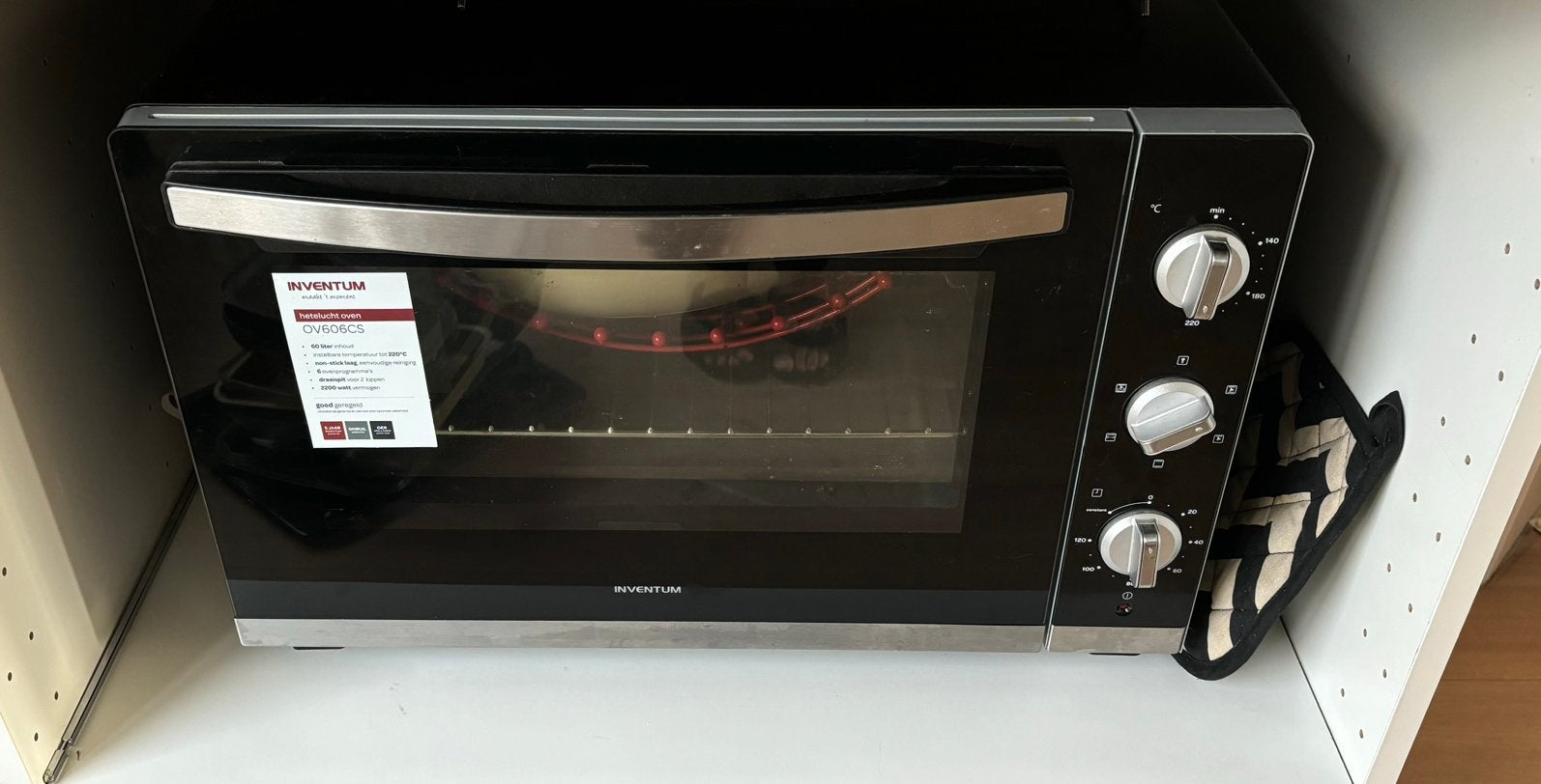 Inventum OV606CS - lees omschrijving!, Witgoed en Apparatuur, Ovens, Ophalen, Minder dan 45 cm, Gebruikt, Oven