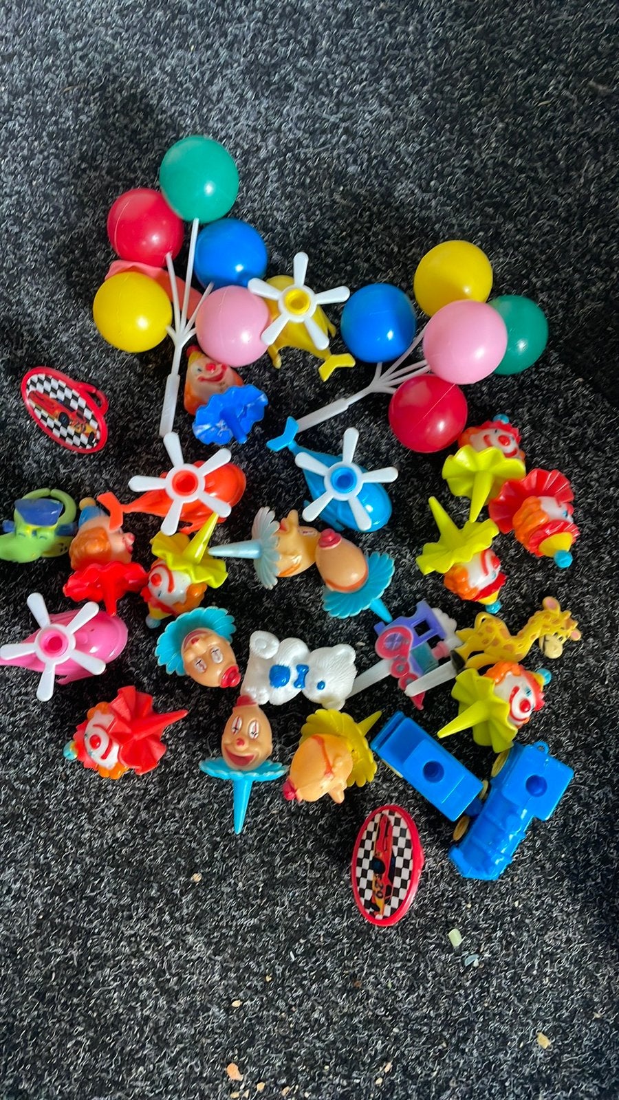 Taart versiering clowns balonnen helicopters, Ophalen of Verzenden, Zo goed als nieuw, Taarten, Versiering