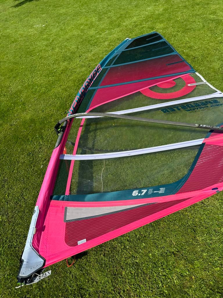 Complete set JP Supersport, Neilpryde Speedster 6.7 en meer, Watersport en Boten, Windsurfen, Ophalen, 6.5 m² tot 8 m², Neilpryde