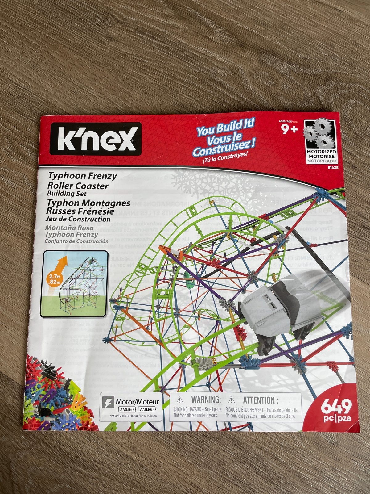 K'nex Typhoon Frenzy Roller Coaster Bouwset 649 delig, Kinderen en Baby's, Ophalen of Verzenden, Gebruikt, K'nex