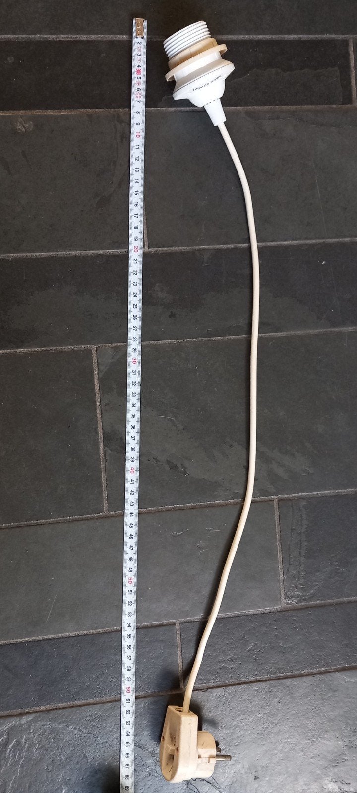 Pendelsnoer, lampensnoer met schakelaar en randaarde, E27, Ophalen of Verzenden, Gebruikt, E27 (groot)