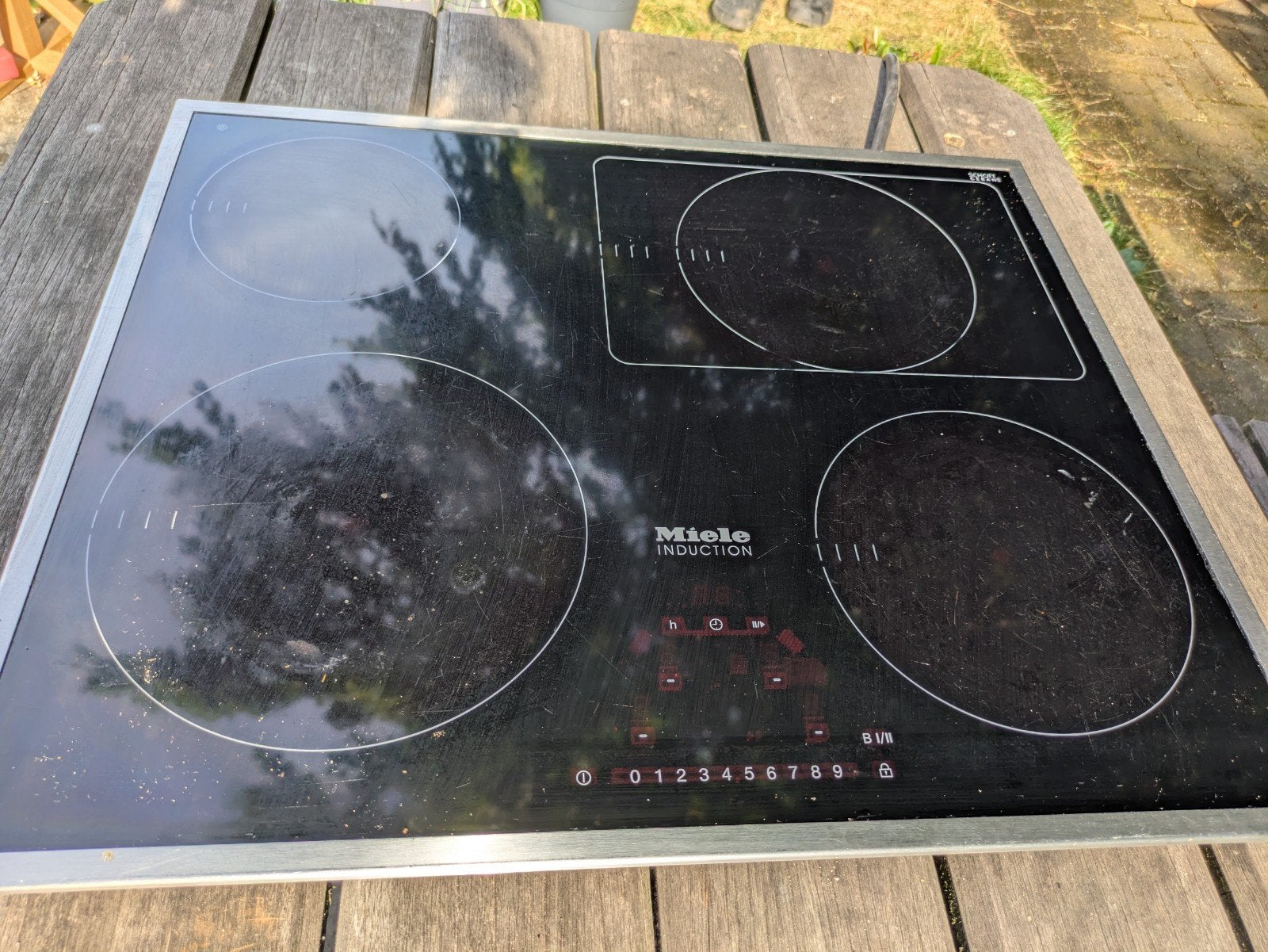 Miele Inductie Kookplaat KM 6347, Witgoed en Apparatuur, Kookplaten, Gebruikt, Inbouw, Inductie, 4 kookzones, Ophalen of Verzenden