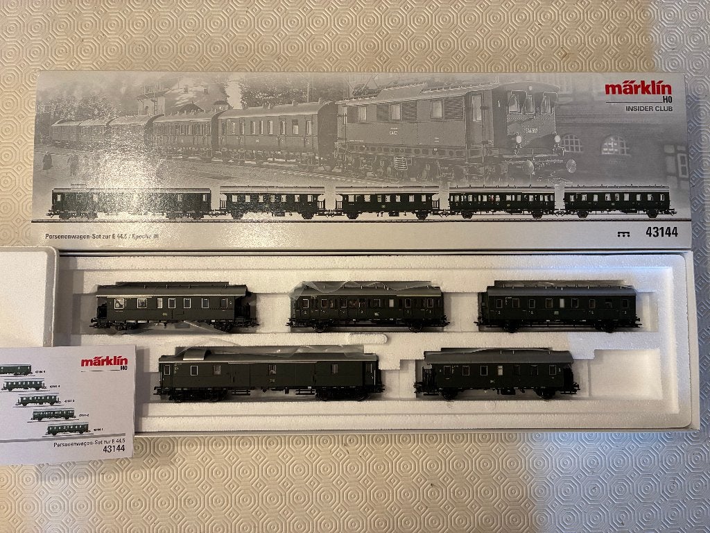 Marklin Insider rijtuigenset 43144 Verlicht Rode sluitlichte, Wisselstroom, Wagon, Ophalen of Verzenden, Zo goed als nieuw