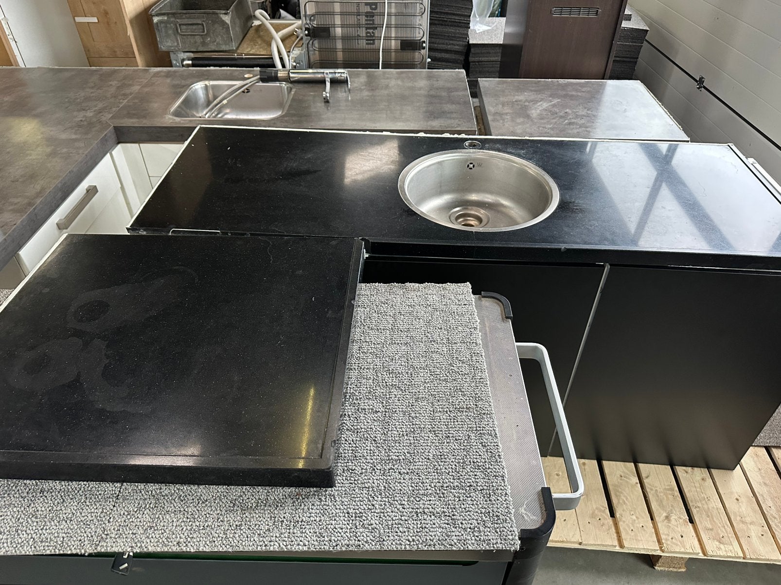 Hardsteen / graniet keukenblad aanrechtblad buitenkeuken, Ophalen, Gebruikt, Houtskool, Q