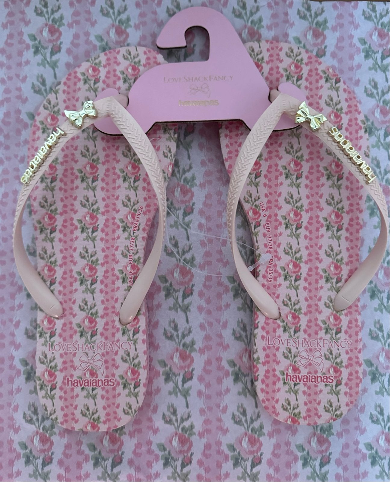 Havaianas LoveShackFancy Limited Edition Slippers 37/38, Slippers, Nieuw, Ophalen of Verzenden, Roze