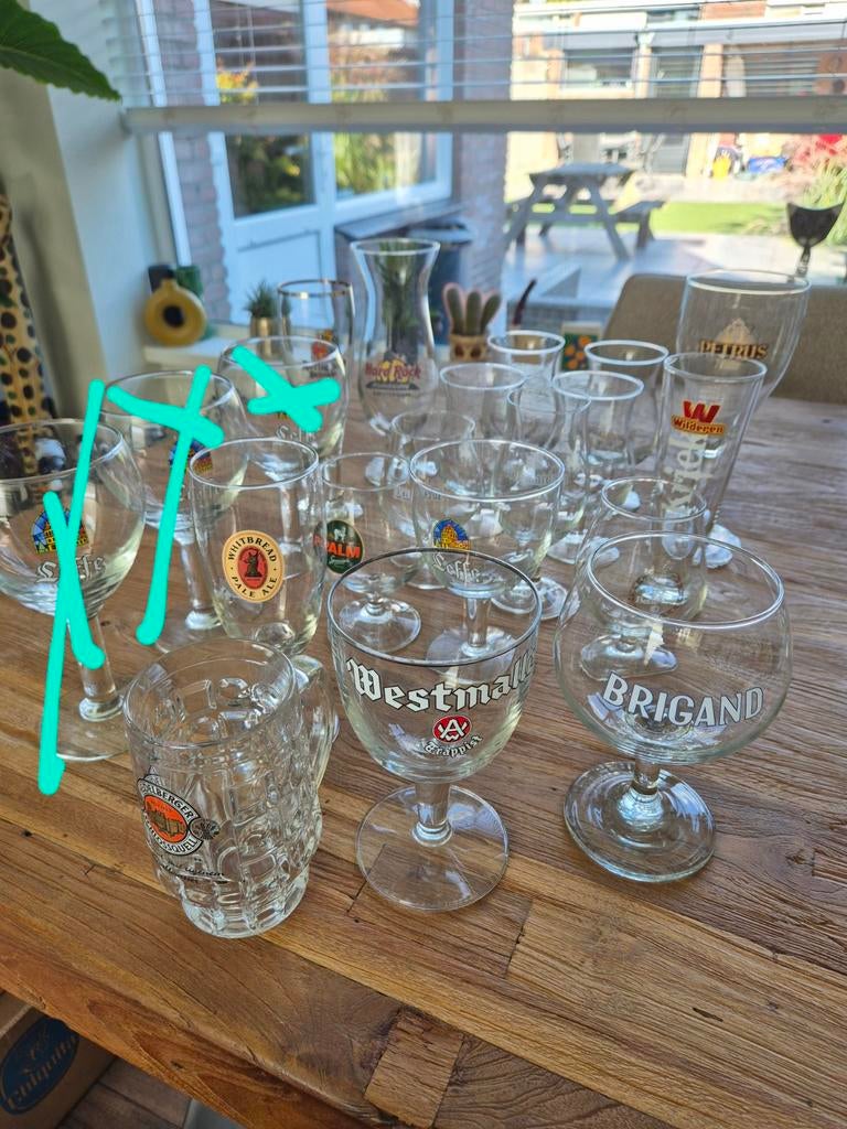 Diverse bierglazen - per stuk €1,50, Ophalen of Verzenden, Gebruikt, Bierglas