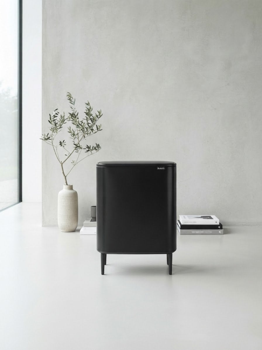 Brabantia Bo touch bin matt black 2x30L, Huis en Inrichting, Woonaccessoires | Prullenbakken, Ophalen, 40 liter of meer, Zo goed als nieuw