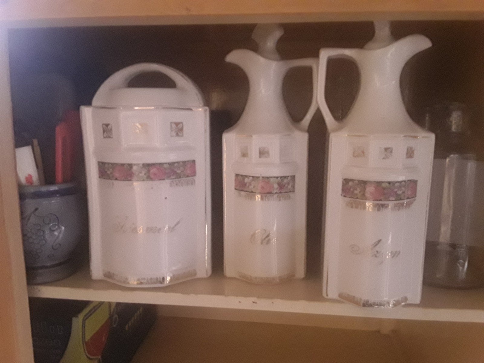 Vintage Olie en Azijn Stel met Suikerpot, Antiek en Kunst, Ophalen