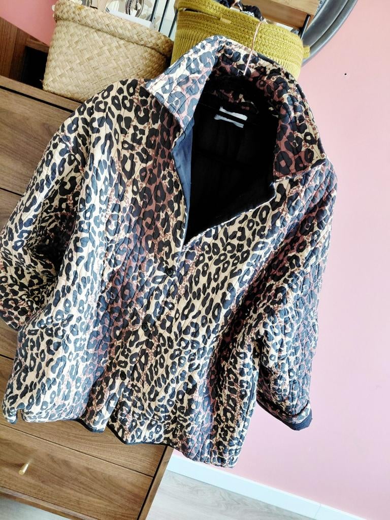 Royale Rough Studio️ leopard tussen jas L NW250,-, Kleding | Dames, Jassen | Winter, Zo goed als nieuw, Maat 42/44 (L), Bruin