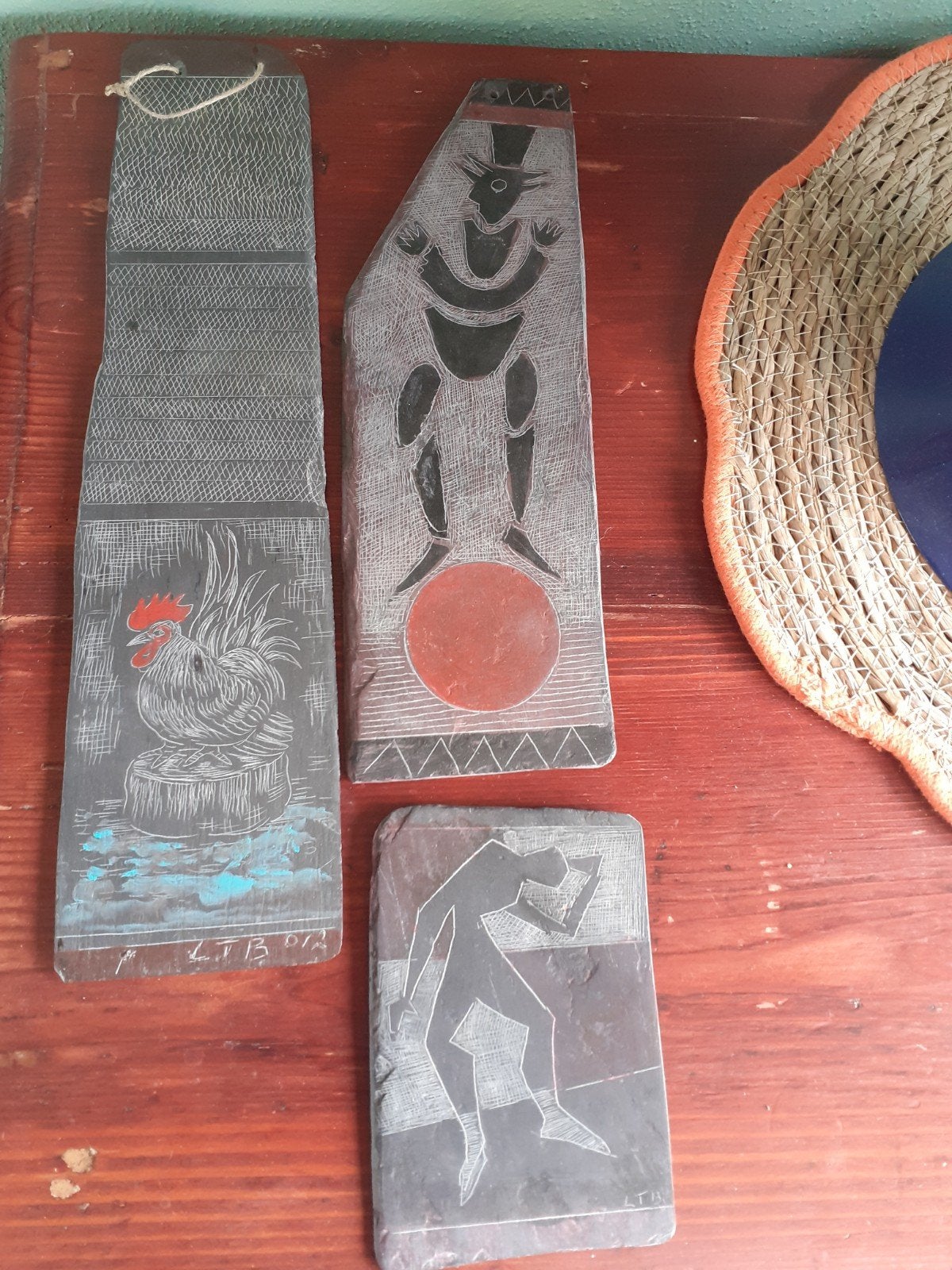 3x Lou Ten Bosch,  leisteen kunst 2012, Ophalen
