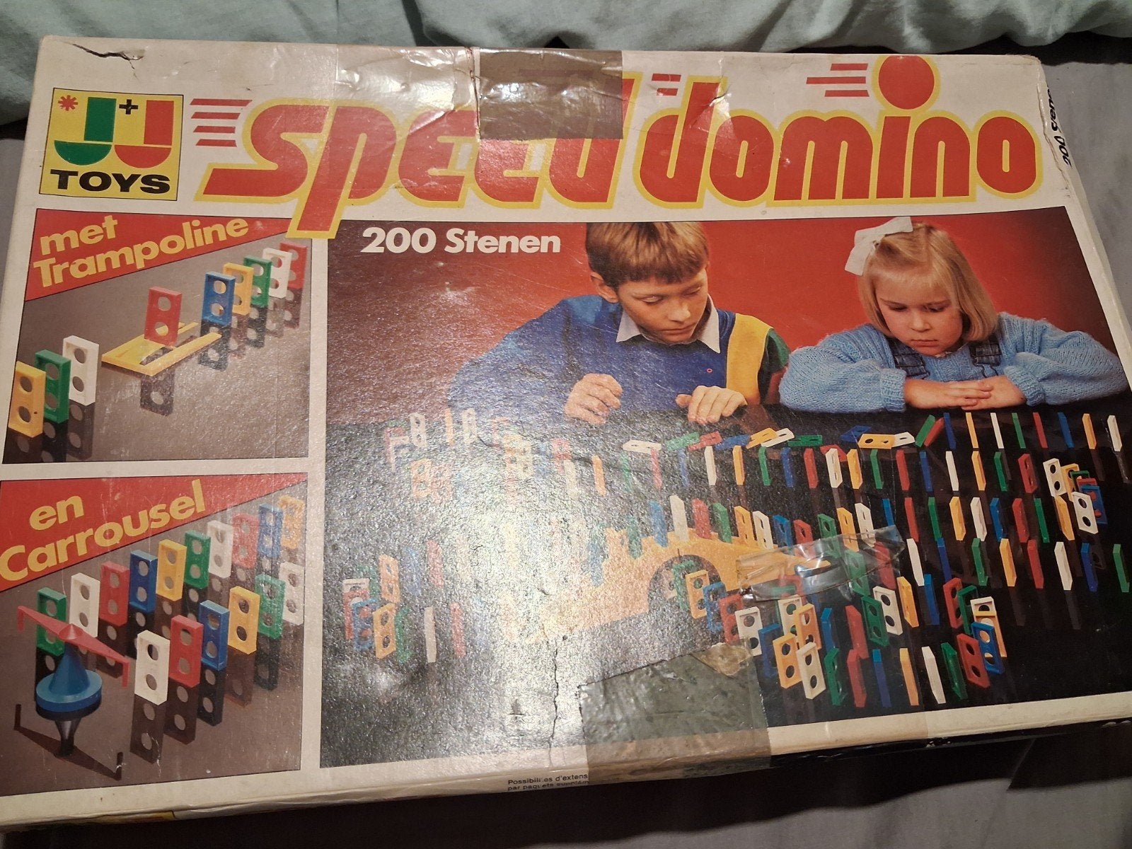 Speed Domino met trampoline en carrousel - 200 stenen, Ophalen, Gebruikt, Jongen of Meisje