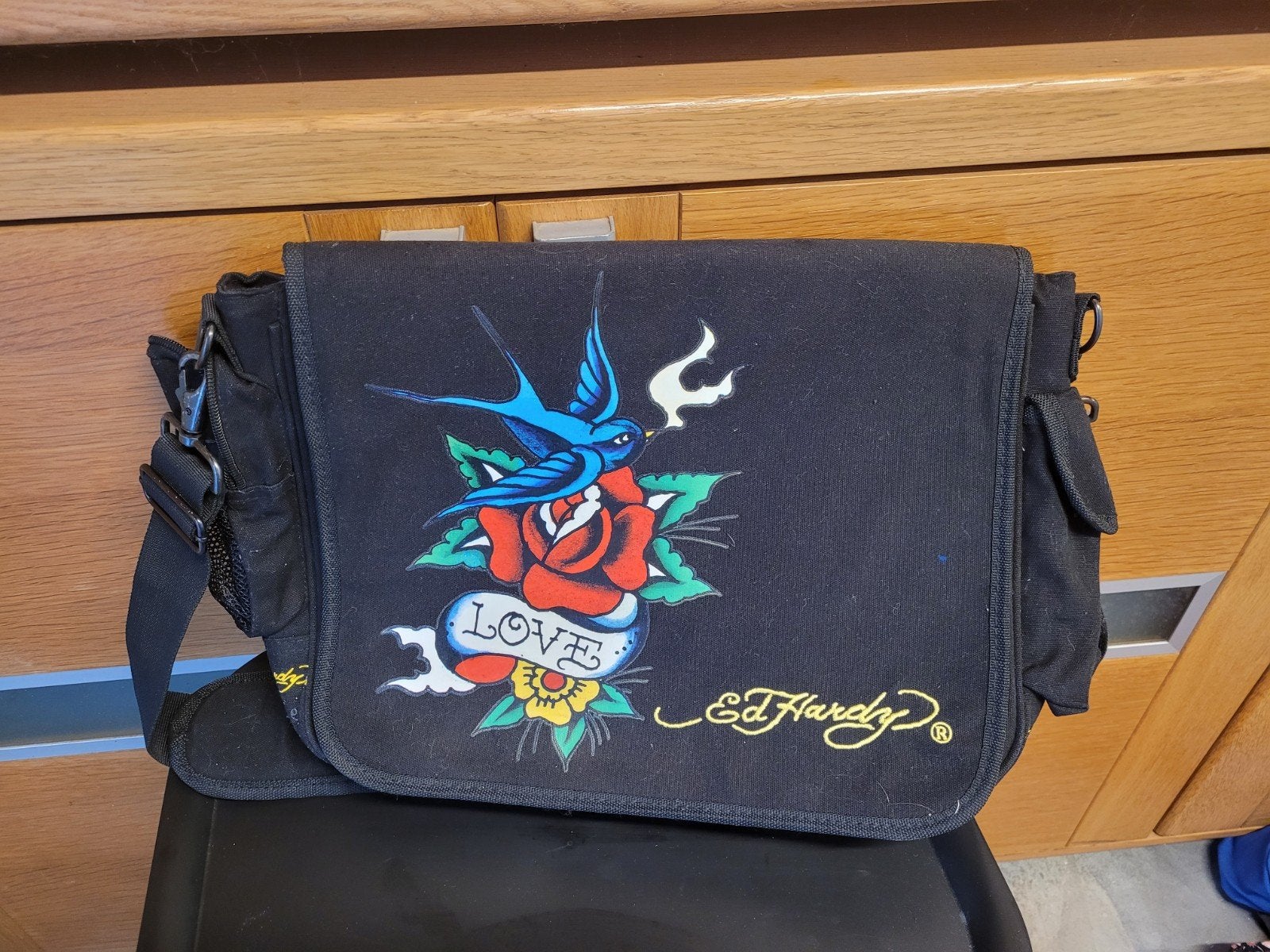 Originele Ed Hardy tas by Christian Audigier, Ophalen of Verzenden, Zo goed als nieuw, Zwart, Overige merken