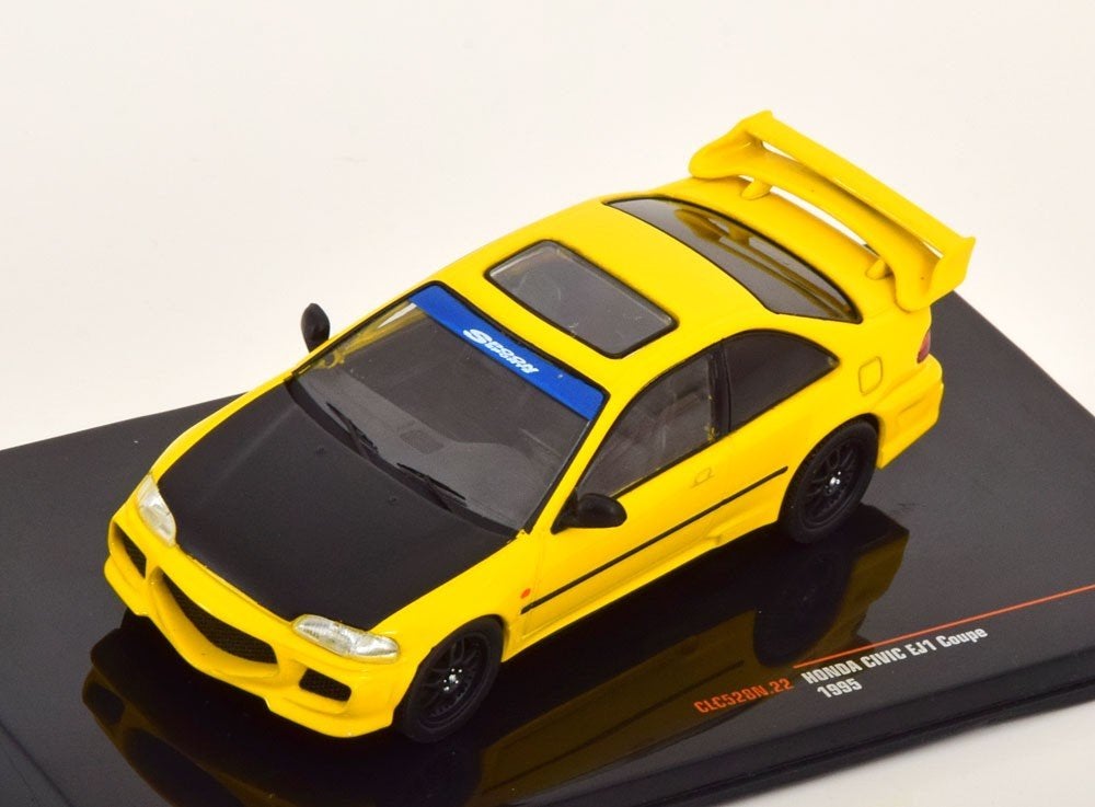 Honda Civic EJ1 Coupe 1995 Geel / Matzwart 1-43 Ixo Models, Overige merken, Tschuiten@hotmail.com, Duitsland, Auto