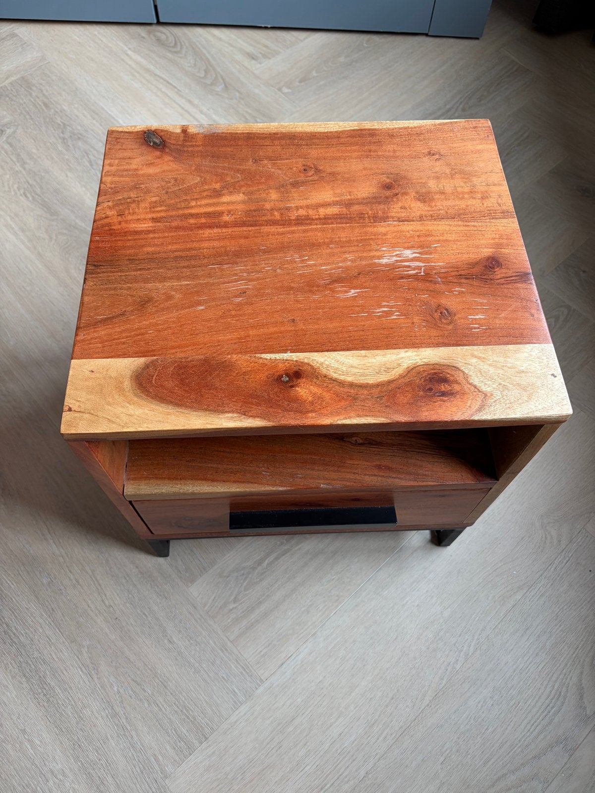 2x Nachtkastjes Hout met Lade - 40x40x35 cm, Huis en Inrichting, Slaapkamer | Nachtkastjes, Ophalen, Gebruikt, Minder dan 45 cm