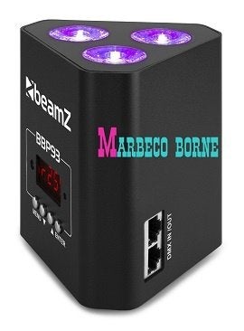 Uplight LED Par, Triangle Par, 3x10W, Accu, 4-in-1 RGBW, Geluidgestuurd, Nieuw, Info@marbeco.nl, BeamZ