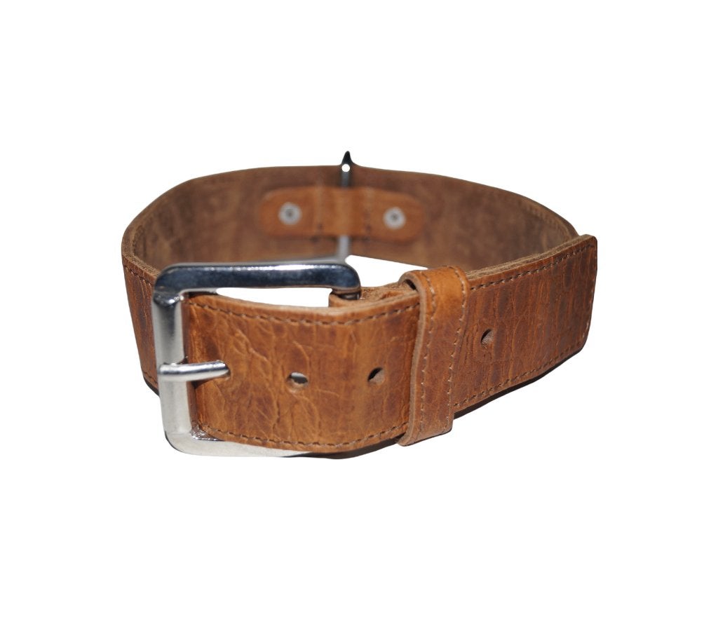 ALOKÉ halsband Leder Cognac L Nekomtrek 45-53 cm -35% OFF!!!, Ophalen of Verzenden, Handgemaakt, Nieuw