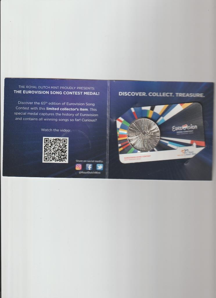 Coincard penning song contest Rotterdam, Ophalen of Verzenden, Overige materialen