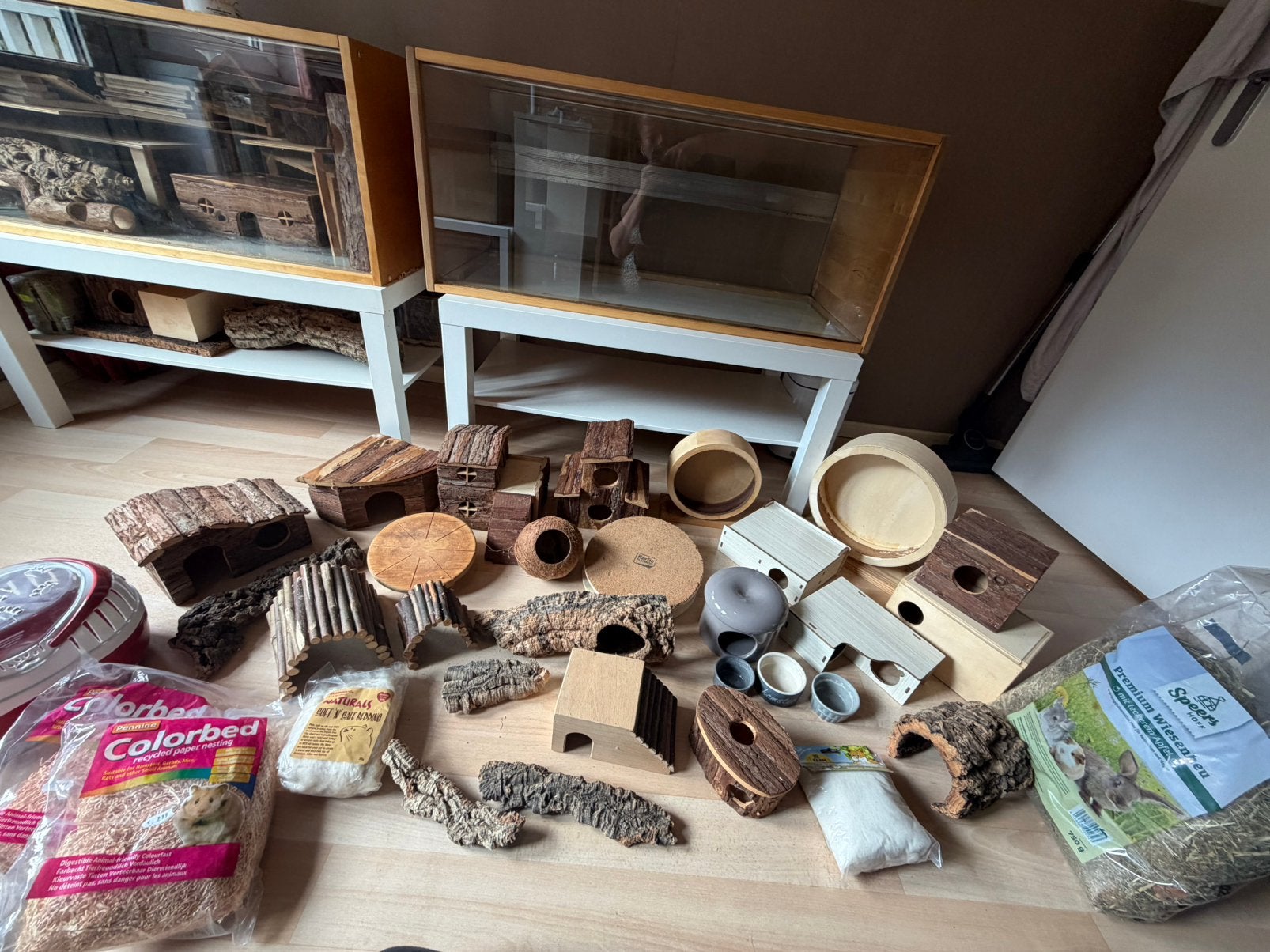 Hamster terrarium 97 cm met erg veel spullen, hamsterscaping, Ophalen, Zo goed als nieuw