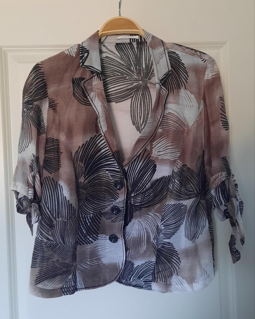 CASSANI Blouse met bloemenprint, maat M, Maat 38/40 (M), Bruin, Ophalen of Verzenden, Zo goed als nieuw