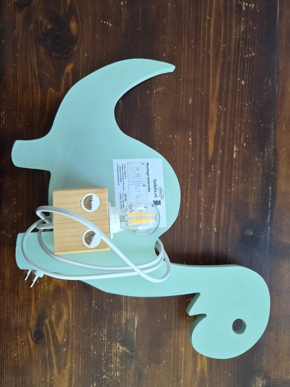 Dino wandlamp voor kinderkamer, Ophalen, Met snoer/stekker, Zo goed als nieuw, Nachtlamp