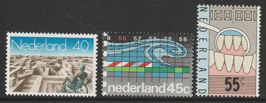 Nederland 1977 1143/1145 Invaliden, Waterstromig ea Postfris, Ophalen of Verzenden, Na 1940, Postfris