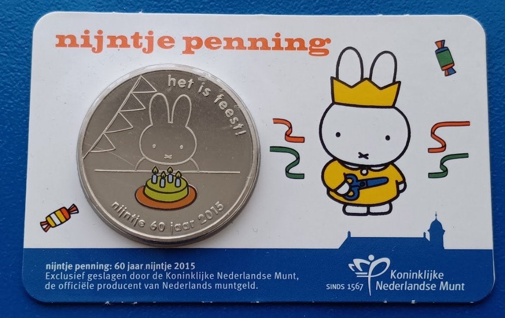 60 jaar nijntje penning 2015 BU-kwaliteit in coincard, Verzenden, Overige materialen